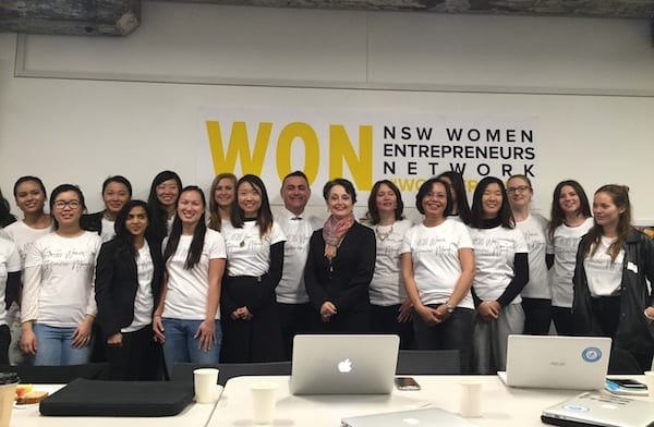 Pru Goward with female entrepreneurs at the launch of the Women's Online Network.