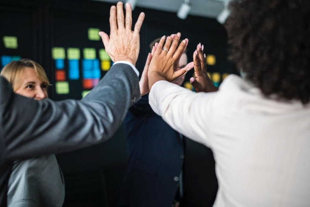 Leaders High Fiving
