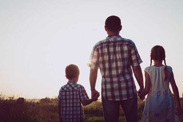 father and children