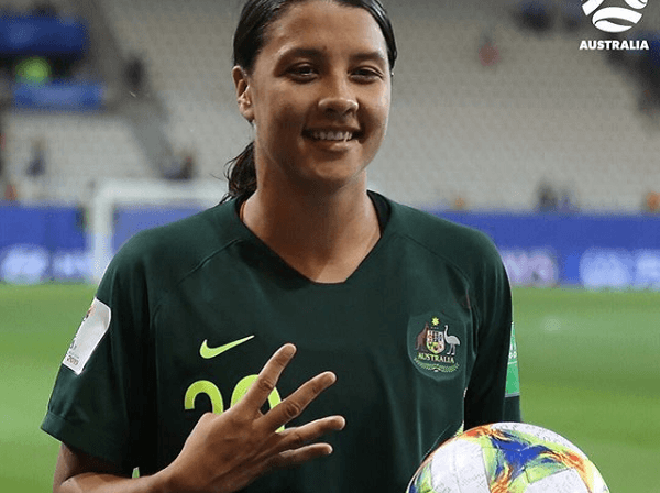 Sam Kerr makes World Cup history as Matildas beat Jamaica 4-1