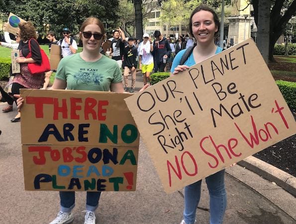 Protesters at the 2019 School Strike 4 Climate