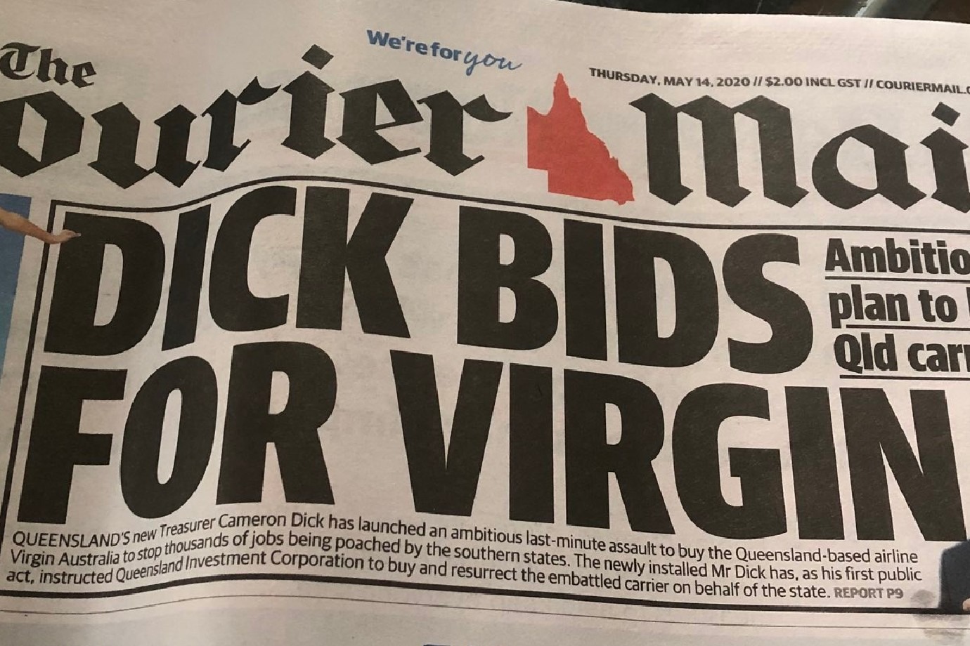The Courier Mail Front Page Surely Cannot Be Real