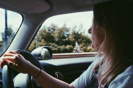 mum driving family