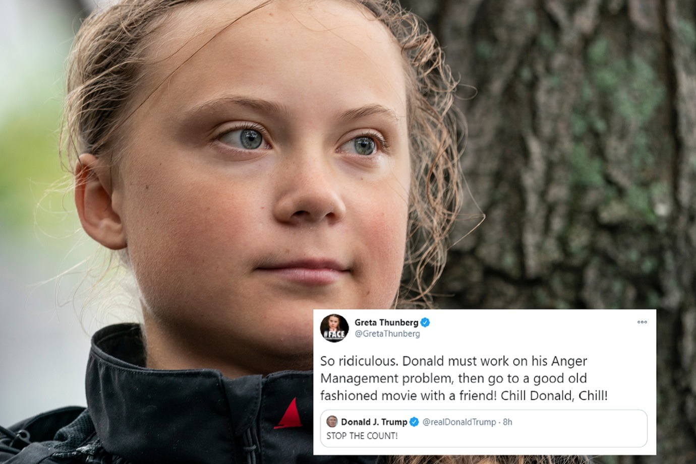 Greta Thunberg finds perfect moment to tell Trump to 'chill'