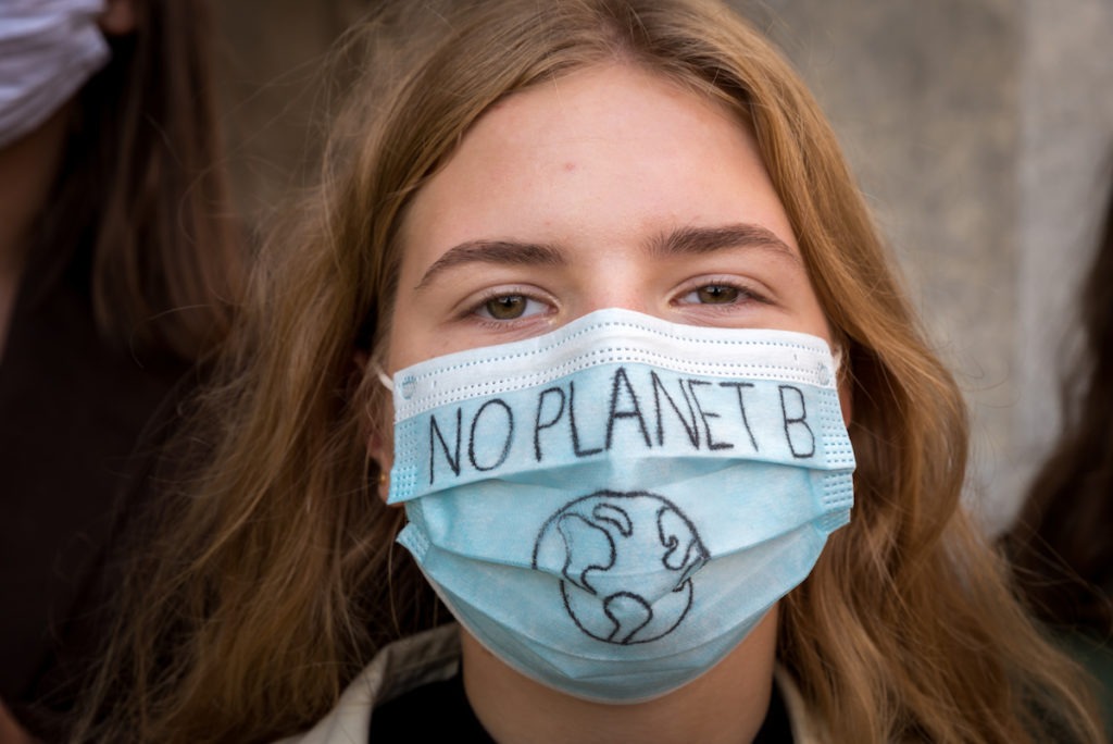 Gender equality climate protest in Warsaw