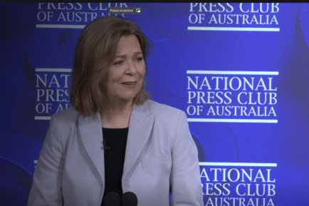 Michele O'Neil at the National Press Club speaking on the need for an Energy Transition Authority