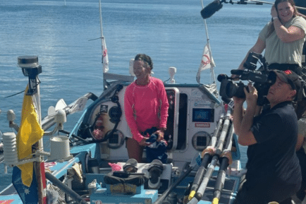 France's Marion Joffle breaks record for swim across English Channel