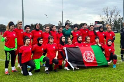 Afghanistan Women's Soccer Team. Credit: Twitter