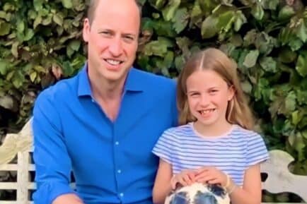 Prince William and his daughter, Princess Charlotte, wishing the Lionesses luck in a video on Twitter.