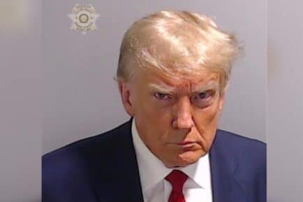 Donald Trump's mugshot at Fulton County Jail in Atlanta, Georgia.