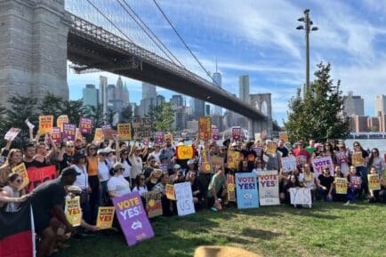 #WalkForYes rallies in New York City.