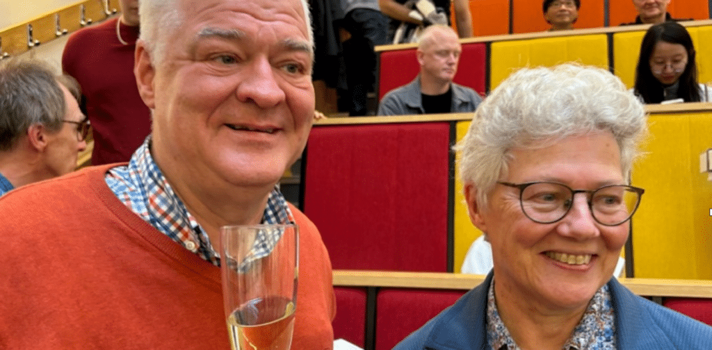 L'Huillier and her husband at the Nobel prize celebration in Lund. Sune Svanberg, CC BY-SA