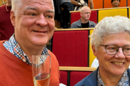 L'Huillier and her husband at the Nobel prize celebration in Lund. Sune Svanberg, CC BY-SA