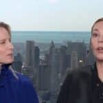 Olivia Colman (right) and Thea Sherrock (left) speaking on CNN