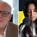 Scott Morrison (left) interviewed by Antoinette Lattouf (right) on The Briefing Podcast