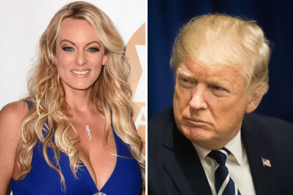 Stormy Daniels and Donald Trump. Donald Trump guilty.