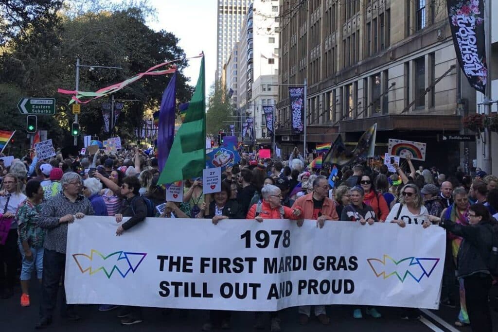 78ers marching at Sydney Gay and Lesbian mardi gras