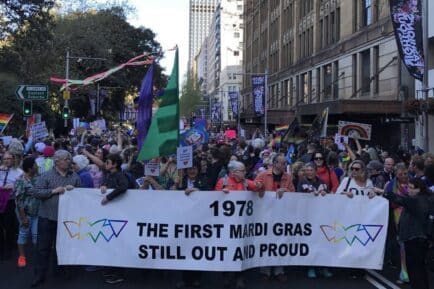 78ers marching at Sydney Gay and Lesbian mardi gras