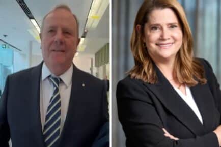 Peter Costello (left) catherine West (right)