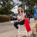 Ali France during final days of election campaigning in Dickson
