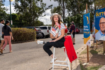 Ali France during final days of election campaigning in Dickson